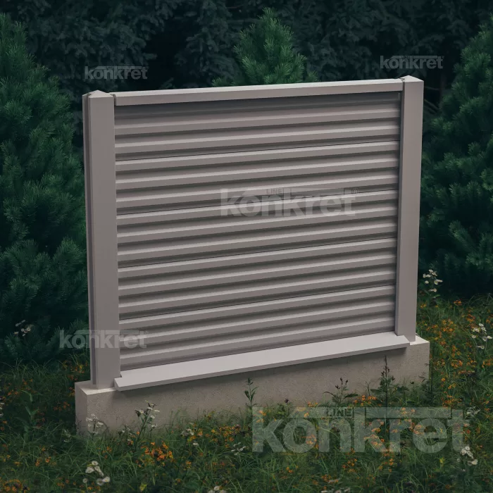 Liner (KM100) betonkerítés, magasság 150 cm, szürke (standard)