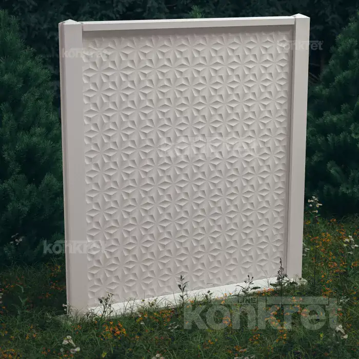 Flower (KM200) betonkerítés, magasság 210 cm, fehér (prémium)
