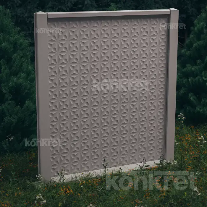 Flower (KM200) betonkerítés, magasság 210 cm, szürke (standard)