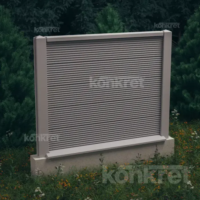Waves betonkerítés (KM207), magasság 150 cm, szürke (standard)