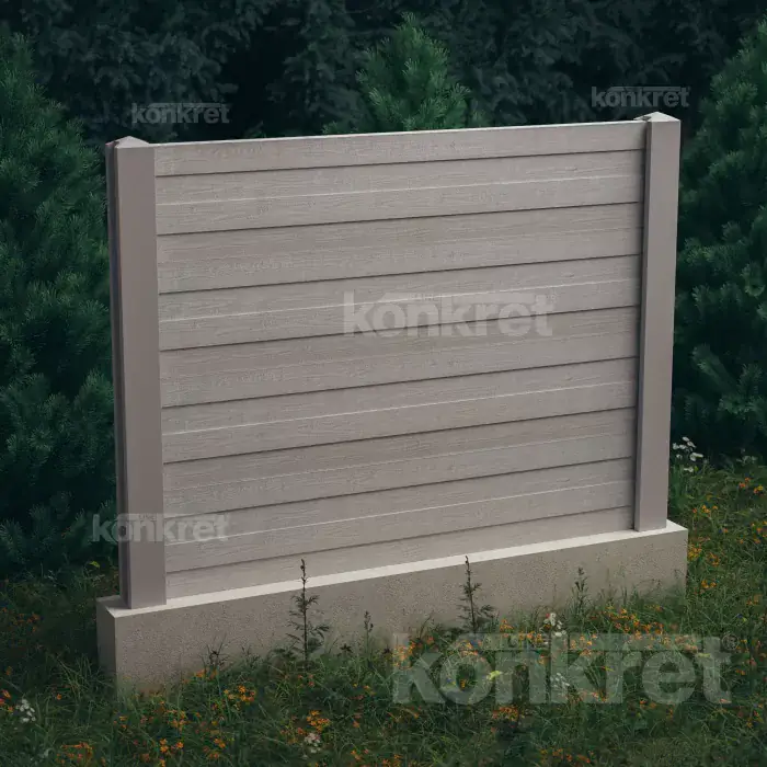Cedar (KM302) betonkerítés, 160 cm magas, szürke (standard)