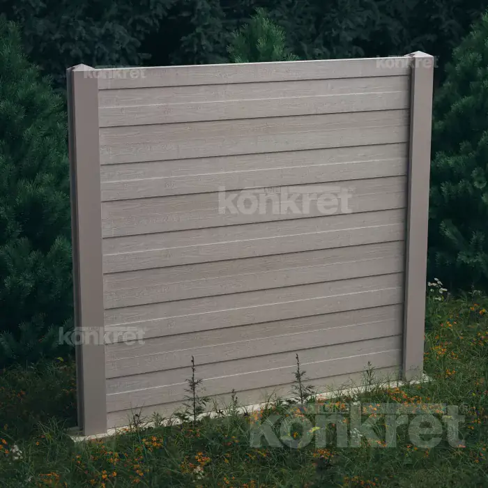Betonkerítés Cedar (KM302), 200 cm magas, szürke (standard)