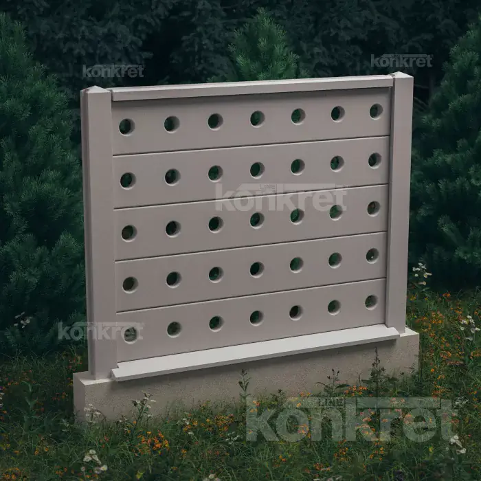 Betonkerítés Lights (KV202), magasság 150 cm, szürke (standard)