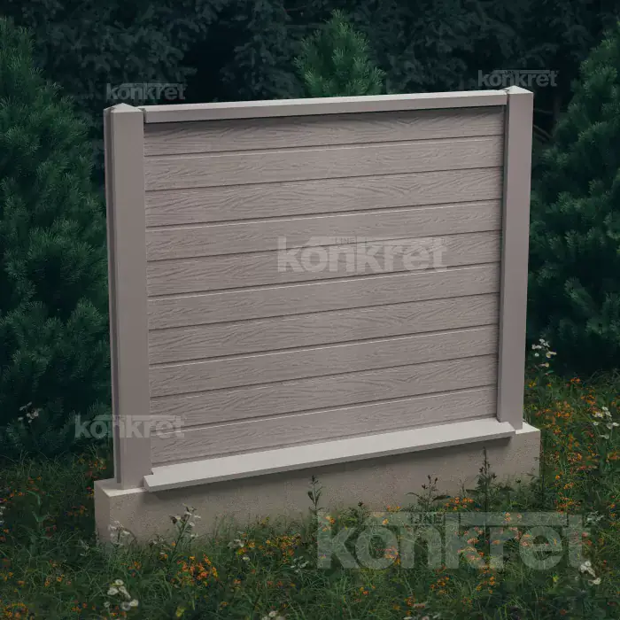 Lightwood (KM300) betonkerítés, magasság 150 cm, szürke (standard)
