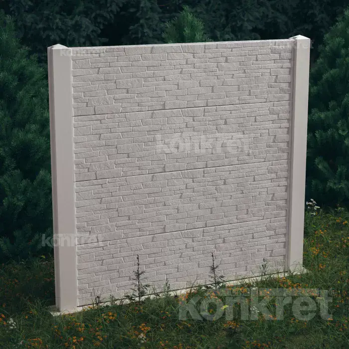 Stacked Stone betonkerítés (KT300), magasság 200 cm, fehér (prémium)