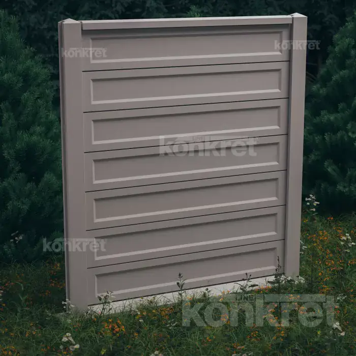 Smooth-Rebated betonkerítés (KS900), 210 cm magas, szürke (standard)